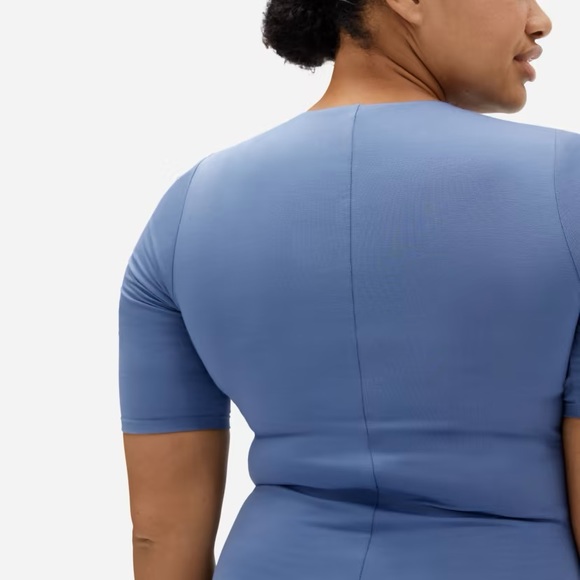 Everlane The Short-Sleeve Crew Neck Bodysuit Blue size XS NWT - Picture 5 of 7